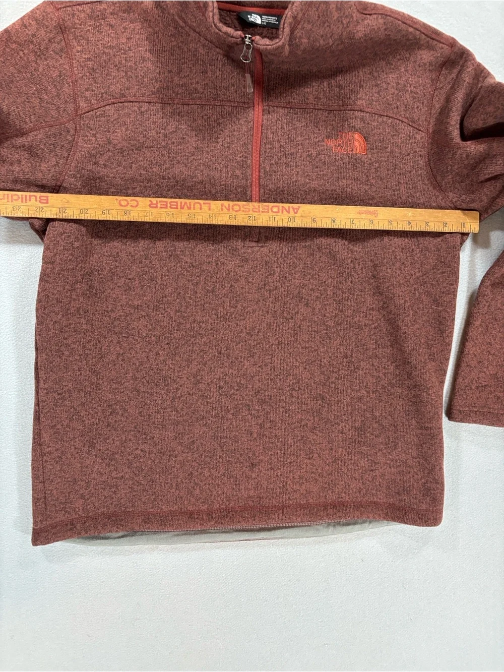 The North Face Men’s Half-Zip Fleece Pullover - heathered Brick Red L